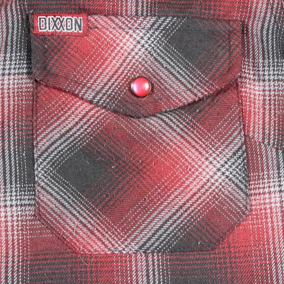 Dixxon Flannel The Count Womens Small Red Black Plaid Pearl Snap - Picture 3 of 9
